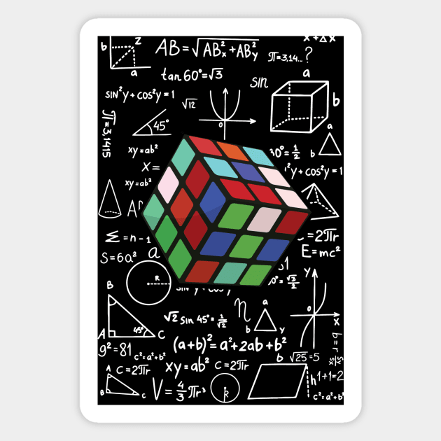 Math problem Rubik Rubics Cube Magnet by GrafiqueDynasty